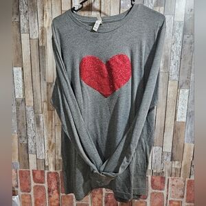 Sparkle Heart design long sleeve tee